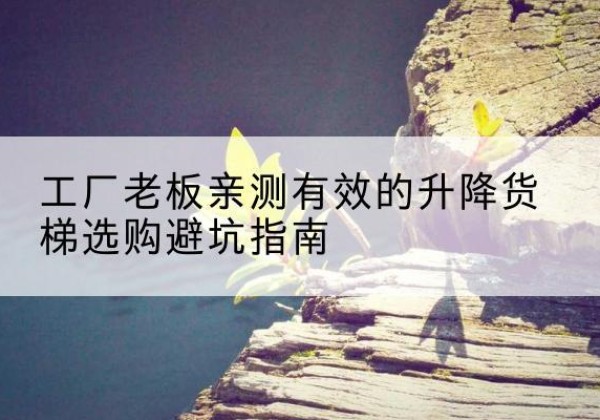 洛龙升降货梯怎么选-工厂老板亲测有效的升降货梯选购避坑指南